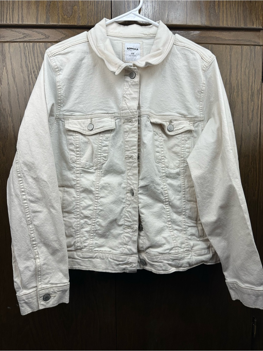 Sonoma Off-White Denim Jacket - Women's Trucker Style